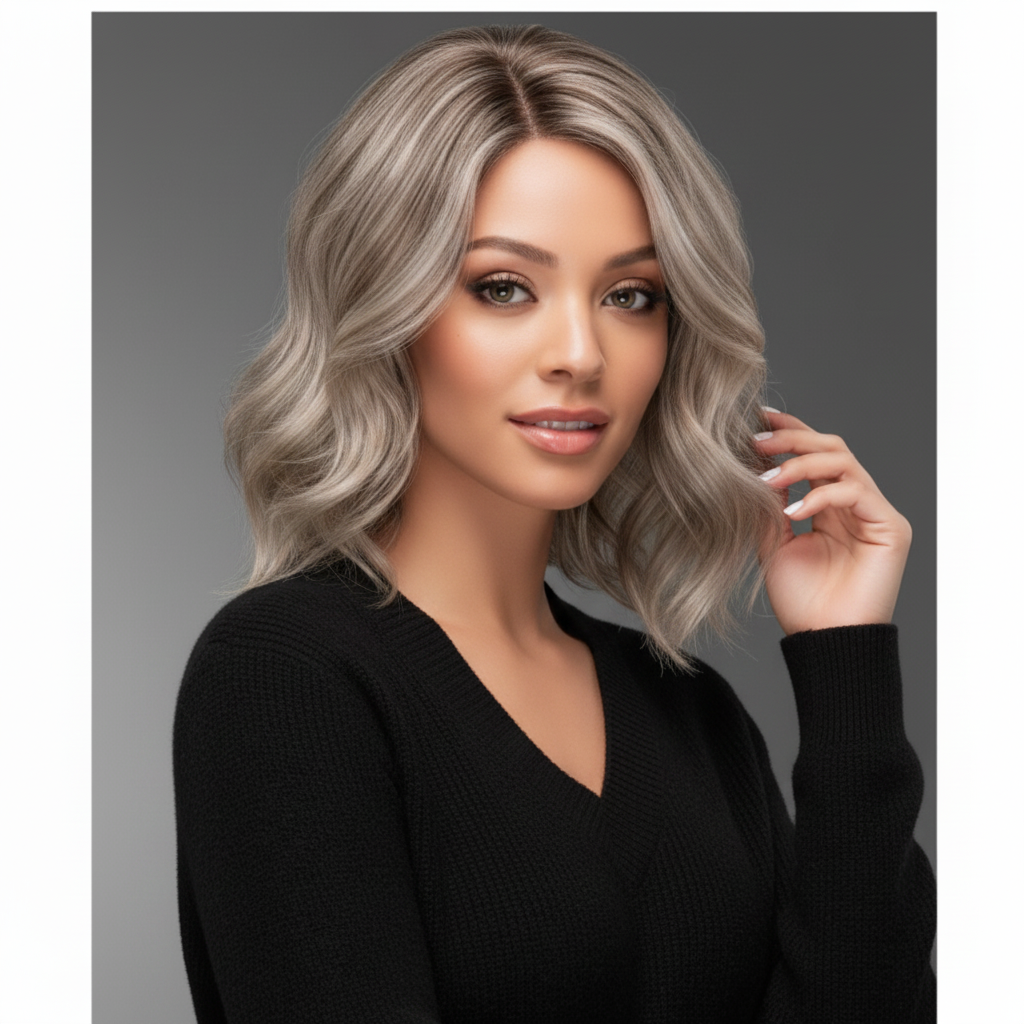 Gorgeous Silver Grey Short Wig for Women – Low Maintenance & High Style Synthetic Hair
